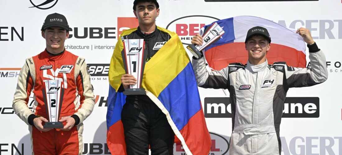 El chileno Clemente Huerta cerró con un podio su debut en la Fórmula 4 de Estados Unidos