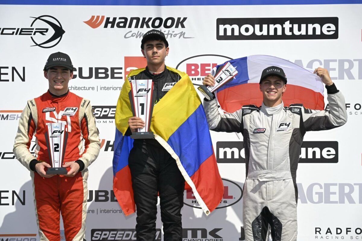 El chileno Clemente Huerta cerró con un podio su debut en la Fórmula 4 de Estados Unidos