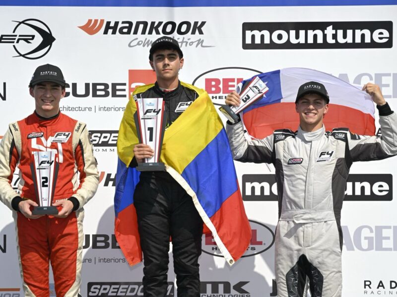 El chileno Clemente Huerta cerró con un podio su debut en la Fórmula 4 de Estados Unidos