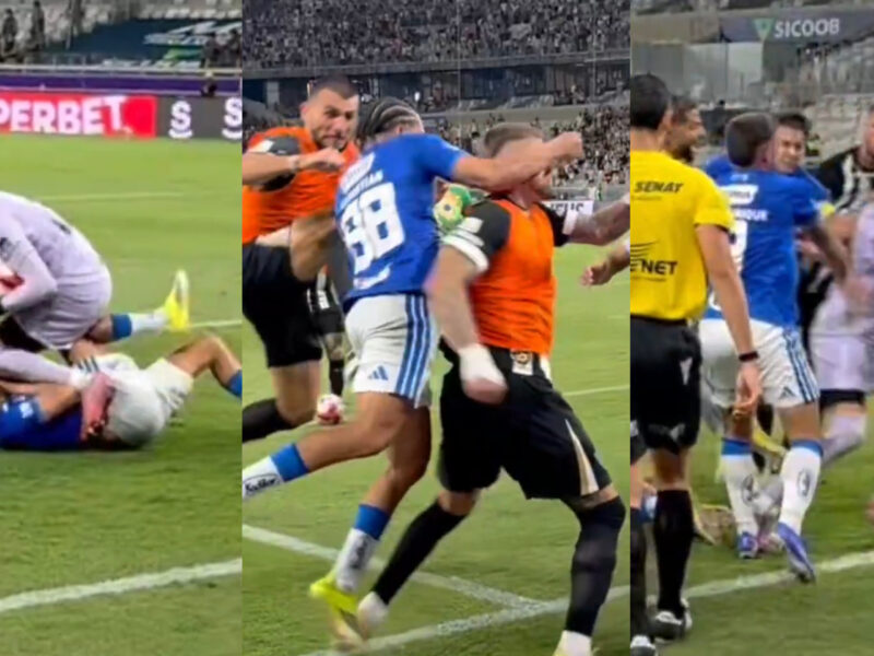 VIDEO | Con 23 expulsados: La increíble batalla campal en el clásico entre Cruzeiro y Atlético Mineiro